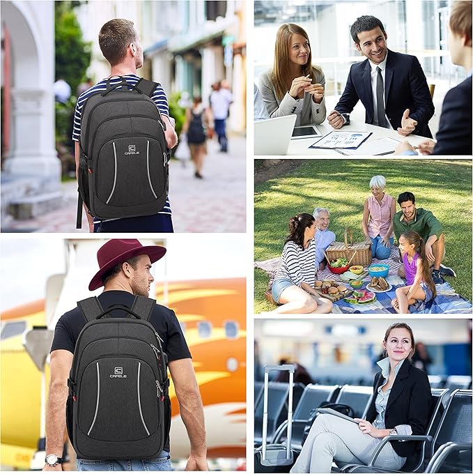 Backpack, 17.3in Durable Travel Laptop Backpack, College Backpack, RFID Anti - Image 7