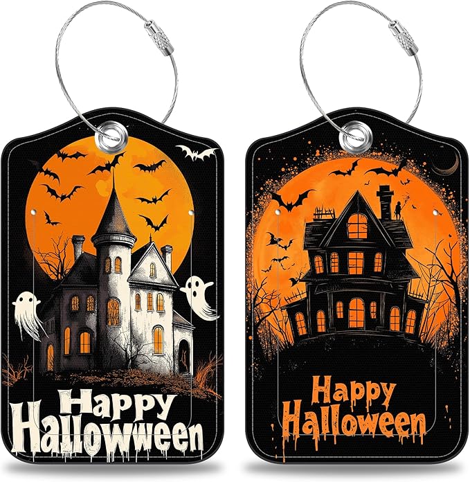 2 Pack Bat and Ghost Luggage Tags by Unknown