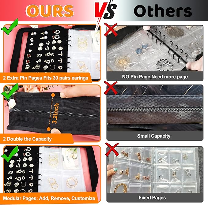 Meneng Earring Travel Case Organizer: Transparent Jewelry Storage Book - Image 5
