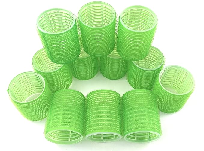 Jumbo Hair Rollers Curlers Self Grip Holding Rollers Hairdressing Curlers Hair Design Sticky Cling Style For DIY Or Hair Salon By Kamay's (Gripping Sticky Rollers 48mm/1.9"Large Size12PCS)Random Color