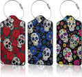 3 Pack PU Sugar Skull and Flowers Leahter Luggage Tag by Unknown