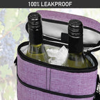 opux 2 Bottle Wine Carrier Tote, Insulated Leakproof Wine Cooler Bag, Wine - Image 5