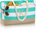 YOOLIFE Large Initial Beach Bag Waterproof Tote Zipper Bag Personalized Gifts by YOOLIFE