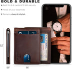 SERMAN BRANDS RFID Blocking Slim Bifold Genuine Leather Minimalist Front Pocket - Image 5