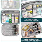 PAVILIA Hanging Toiletry Bag Women Men, Foldable Cosmetic Organizer Travel Bag - Image 5