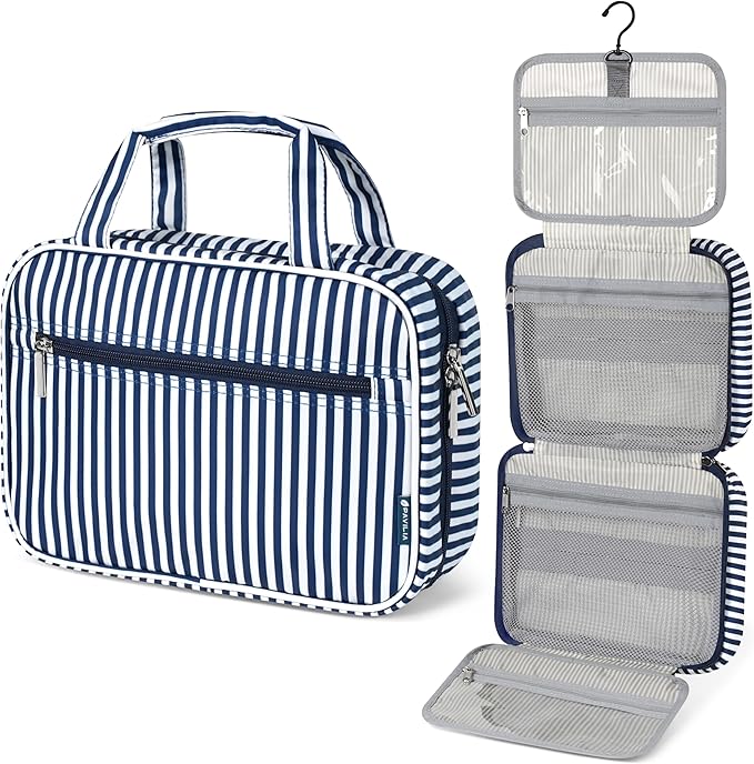 PAVILIA Hanging Toiletry Bag Travel Bag Women Men, Foldable Cosmetic Organizer by PAVILIA