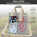 opux 6 Bottle Carrier Tote | Insulated Padded Wine Cooler Bag - Image 2