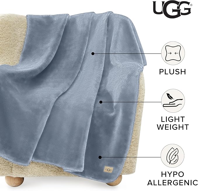 UGG Whitecap Plush Throw Blanket Fleece Lightweight Soft Cozy Throw - Image 2