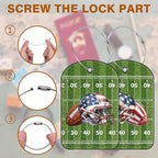 2 PCS Leather Luggage Tag for Suitcase Football and Helmet Travel Suitcase - Image 4