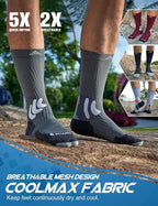 Men's Compression Running Socks: Coolmax Athletic Crew Socks Moisture Wicking - Image 2