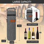 opux Wine Bag Single Bottle Carrier Tote, Insulated Wine Cooler Bag - Image 3