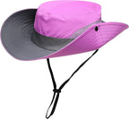 Womens Summer Sun Hat Beach Hat Wide Brim Outdoor UV Protection Hat Foldable - Image 5