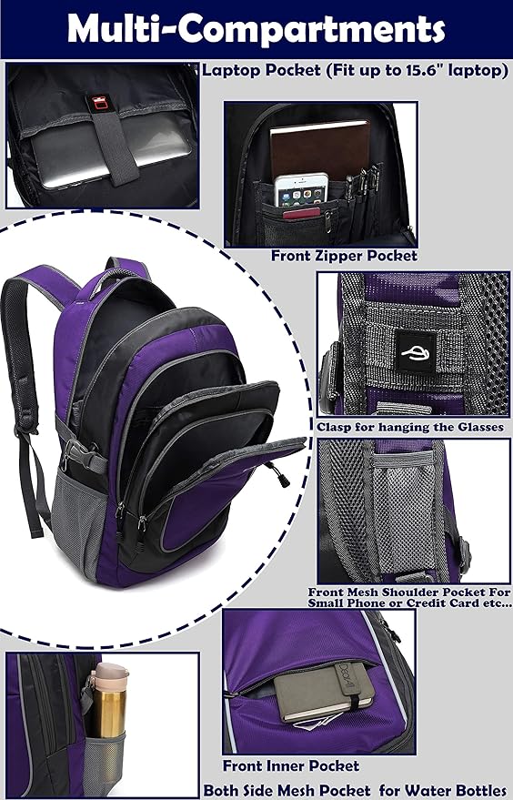 Backpack for College Sturdy Bookbag Travel Business - Image 2