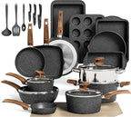 MAISON ARTS 30 Piece Pots and Pans Set Non Stick, Kitchen Cookware & Bakeware by MAISONARTS