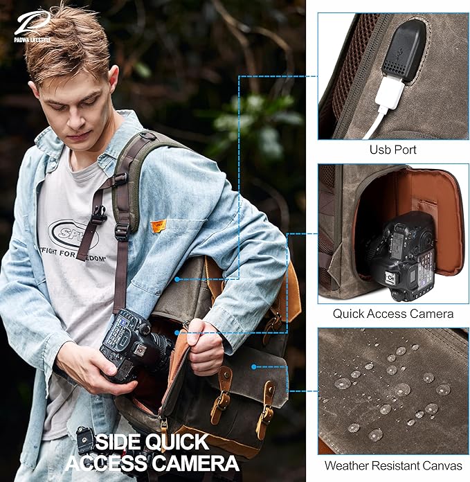 Padwa Lifestyle Coffee Camera Backpack - Image 6