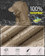 iCreek Hooded Rain Poncho with Pocket Waterproof Lightweight Unisex Raincoat - Image 2