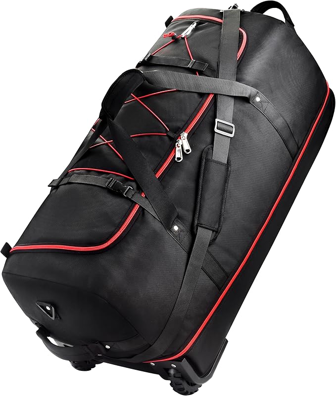 Rolling Duffle Bag with Wheels, 110L/140L Expandable Soft-Sided Foldable Duffle by Unknown