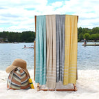 HILLFAIR Cotton Turkish Beach Towels, Quick Dry Lightweight Sand Free Peshtemal - Image 6