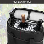 OPUX 3 Bottle Wine Carrier Tote, Insulated Leakproof Wine Cooler Bag, Wine - Image 5