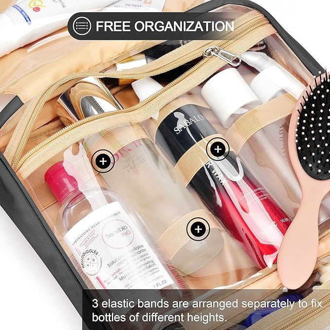 Travel Hanging Toiletry Bag for Women, Holds Full-Size Shampoo, - Image 6