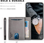 SERMAN BRANDS RFID Blocking Slim Bifold Genuine Leather Minimalist Front Pocket - Image 5