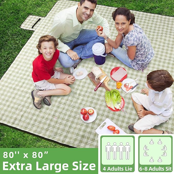 ZAZE Extra Large Picnic Outdoor Blanket, Camping Grass Lawn Park Accessories - Image 2