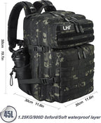 LHI Military Tactical Backpack for Men and Women 45L Army 3 Days Assault Pack - Image 3