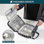 PAVILIA Hanging Toiletry Bag Travel Bag Women Men, Foldable Cosmetic Organizer - Image 4