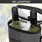 opux 2 Bottle Wine Carrier Tote, Insulated Leakproof Wine Cooler Bag, Wine - Image 5