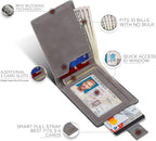 SERMAN BRANDS RFID Blocking Slim Bifold Genuine Leather Thin Minimalist Front - Image 3