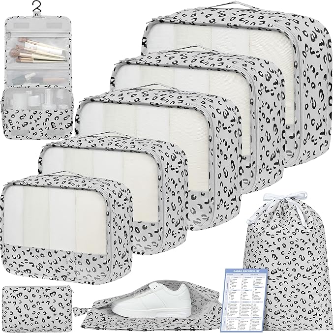 BAGAIL 9 Set Packing Cubes Luggage Packing Organizers by BAGAIL