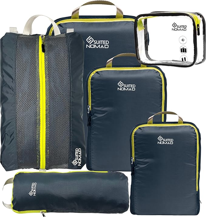 6 Set/3 Set Ultralight Compression Packing Cubes, Suitcase and Backpack Travel by SUITEDNOMAD