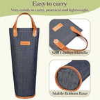 Tirrinia Single Wine Carrier Tote, Insulated Wine Cooler Bag - Image 4