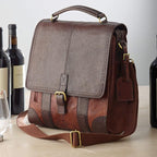Wine Enthusiast 3-Bottle Leather Wine Tote Bag | Handcrafted Leather Wine by WineEnthusiast
