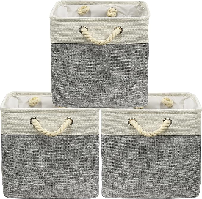 SIMPLE HOUSEWARE Fabric Storage Cubes, 3 Pack - Image 3