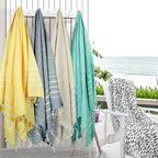 HILLFAIR Cotton Turkish Beach Towels, Quick Dry Lightweight Sand Free Peshtemal - Image 4