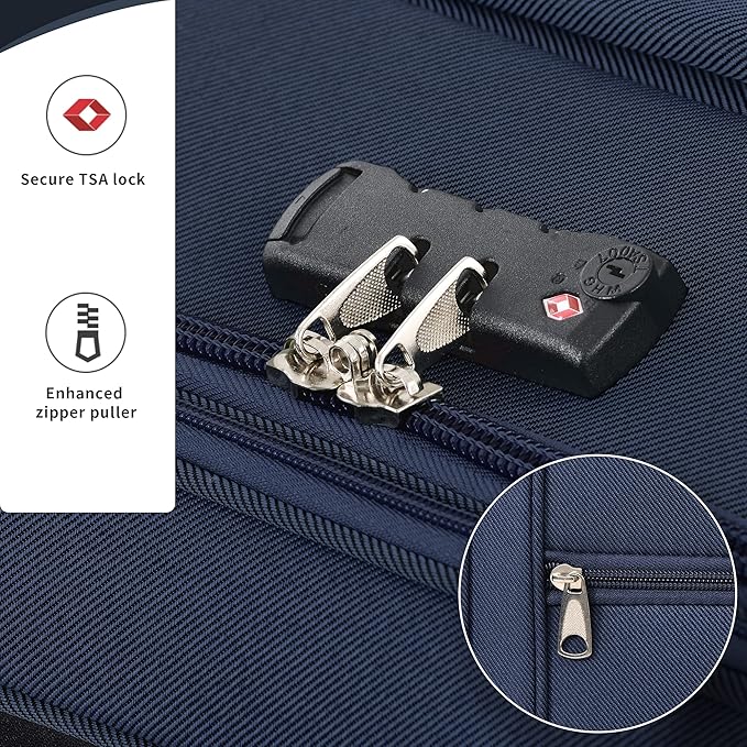 Merax Softside Luggage Set Softshell Lightweight 3 Piece Spinner Suitcase 22" - Image 4