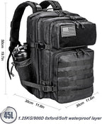 LHI Military Tactical Backpack for Men and Women 45L Army 3 Days Assault Pack - Image 3