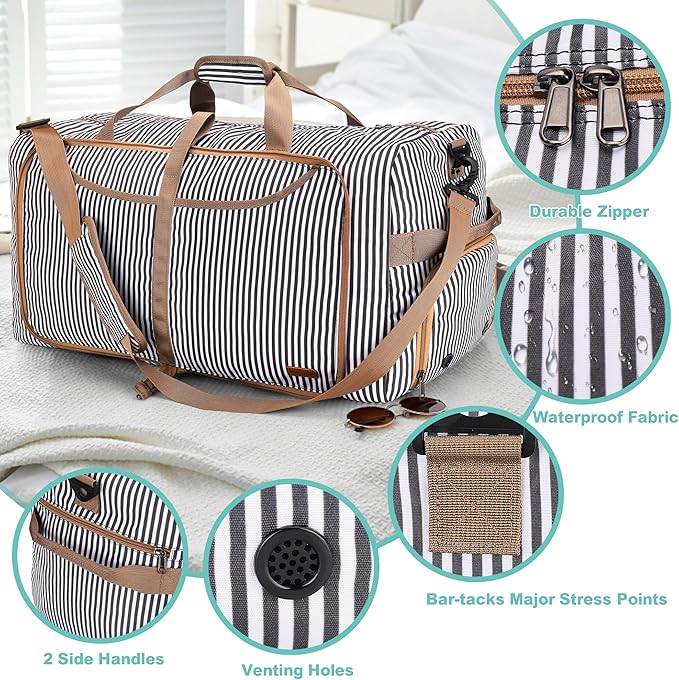 80L Duffle Bag for Travel, Large Foldable Waterproof Travel Duffel Bags - Image 7