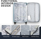 Merax Softside Luggage Set Softshell Lightweight 3 Piece Spinner Suitcase 22" - Image 5