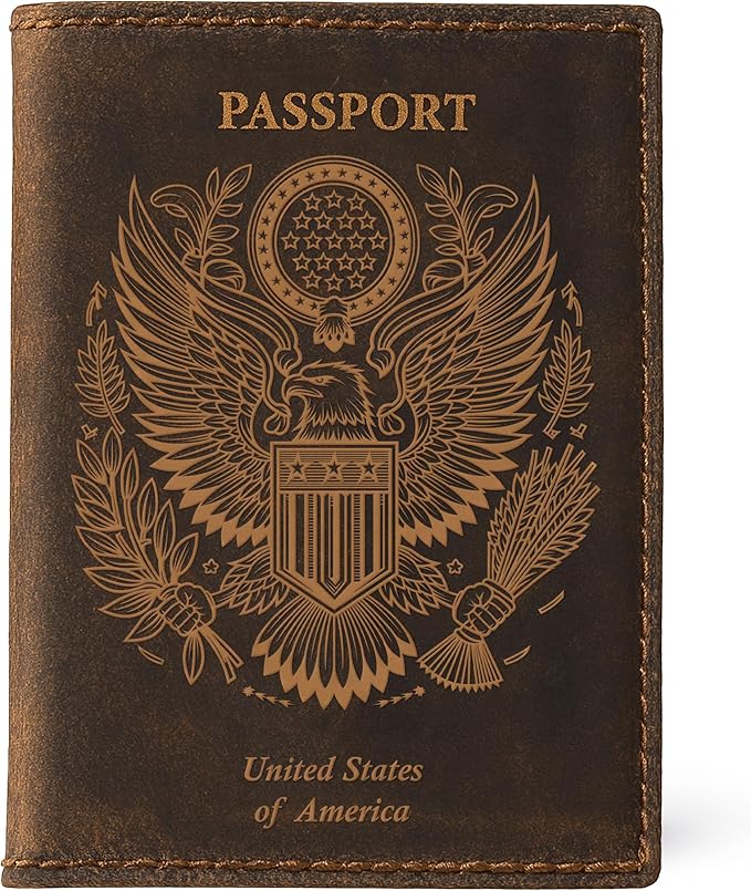 LEATHER VILLAGE Leather Passport Holder Cover – Travel Wallet by LeatherVillage
