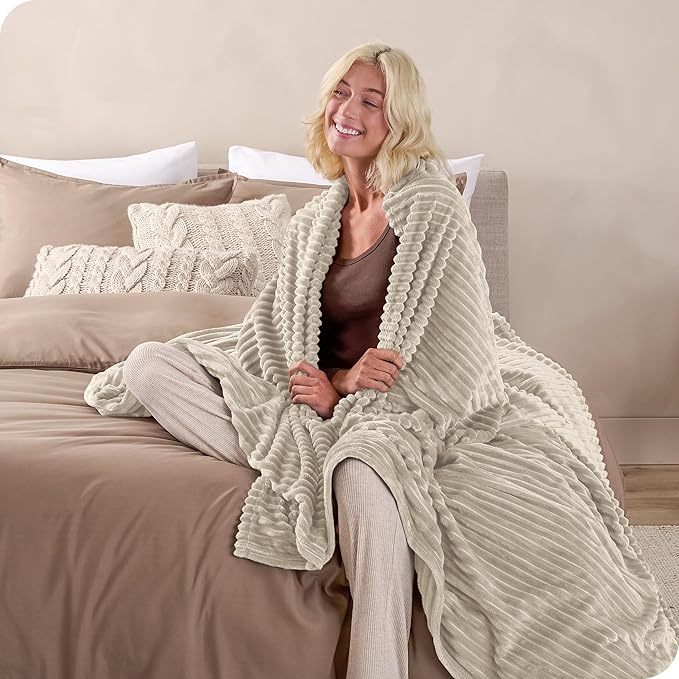 Bare Home Textured Fleece Blanket - Image 4