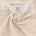 Jet&Bo 100% Pure Cashmere Travel Blanket & Storage Pouch Sand 60" x 45" in Gift - Image 2