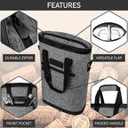 opux Two Bottle Wine Bag Carrier Tote, Insulated Leakproof 2 Bottle Wine Cooler - Image 5