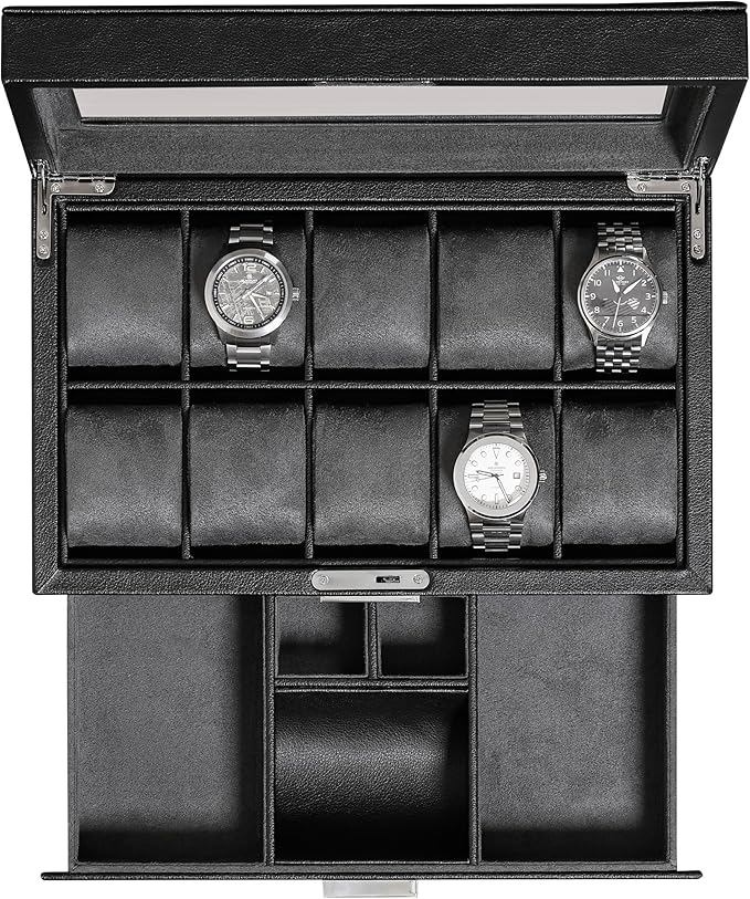 ROTHWELL 10-Slot Watch Box in Leather by RothwellSanFrancisco