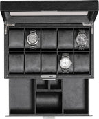 ROTHWELL 10-Slot Watch Box in Leather by RothwellSanFrancisco