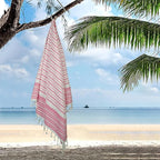 HILLFAIR Cotton Turkish Beach Towels, Quick Dry Lightweight Sand Free Peshtemal - Image 4