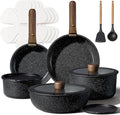 CAROTE 17pcs Pots and Pans Non Stick, Cookware Sets Detachable Handle, by CAROTE