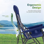 ALPHA CAMP Oversized Folding Camping Chairs High Backrest Heavy Duty Lawn Chairs - Image 4