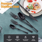 20-Piece Matte Black Silverware Set - Image 3